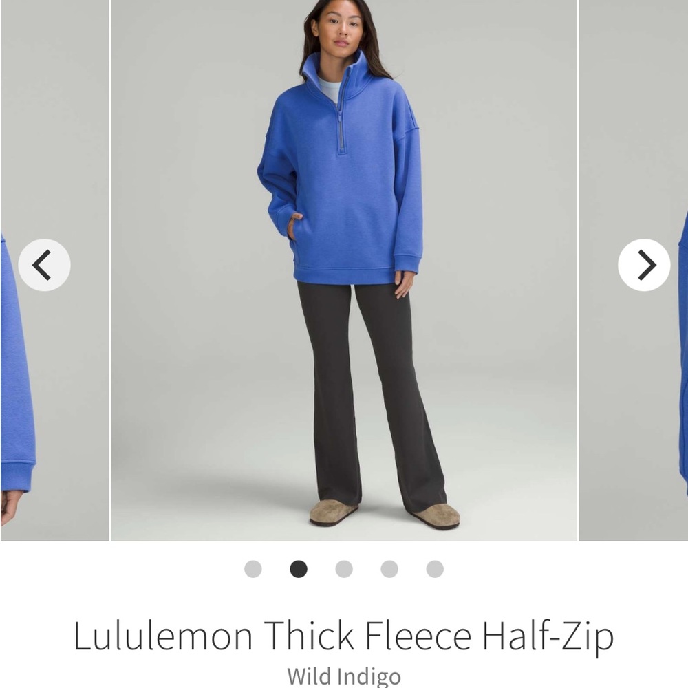 Lululemon Women's Thick Fleece Half Zip Wild Indigo Blue Sweatshirt Size M/L